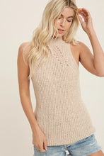 Load image into Gallery viewer, High Neck Knitted Sleeveless Top
