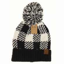 Load image into Gallery viewer, Buffalo Print Jacquard Knit Pom Beanie
