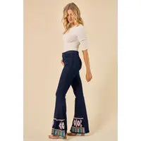 Load image into Gallery viewer, EMBROIDERED DENIM FLARES
