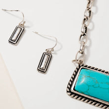 Load image into Gallery viewer, Western Rectangle Stone Pendant Necklace
