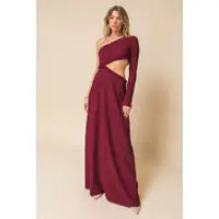Load image into Gallery viewer, Burgundy Textured Woven Maxi Dress
