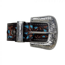 Load image into Gallery viewer, Myra Turquoise Leather Belt
