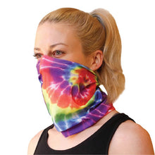 Load image into Gallery viewer, 11-in-1 Multi Use Face Mask Rainbow Tie Dye
