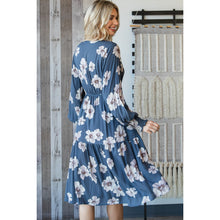 Load image into Gallery viewer, Floral V-Neck Wrap Front Dress
