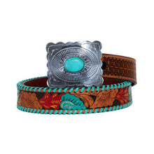 Load image into Gallery viewer, TROPICAL FOREST LEATHER BELT

