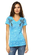 Load image into Gallery viewer, Cross tattoo Burnout tee
