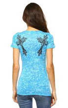 Load image into Gallery viewer, Cross tattoo Burnout tee

