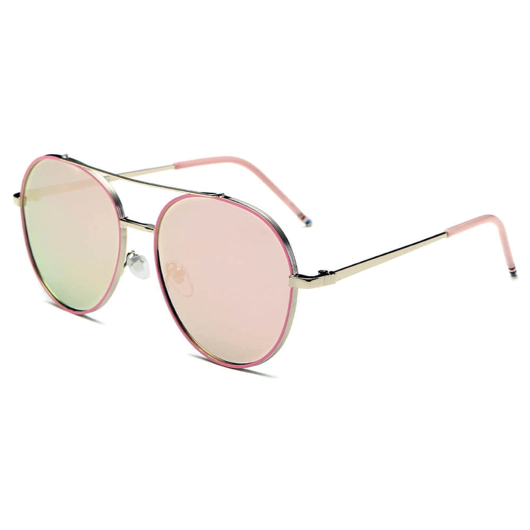 Rosy Outlook Pink Lens Wire Sunglasses